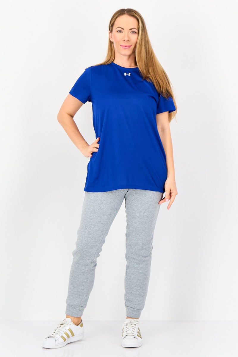 UNDER ARMOUR Women Loose Fit Short Sleeves Training T-Shirt, Dark Blue - Image 4